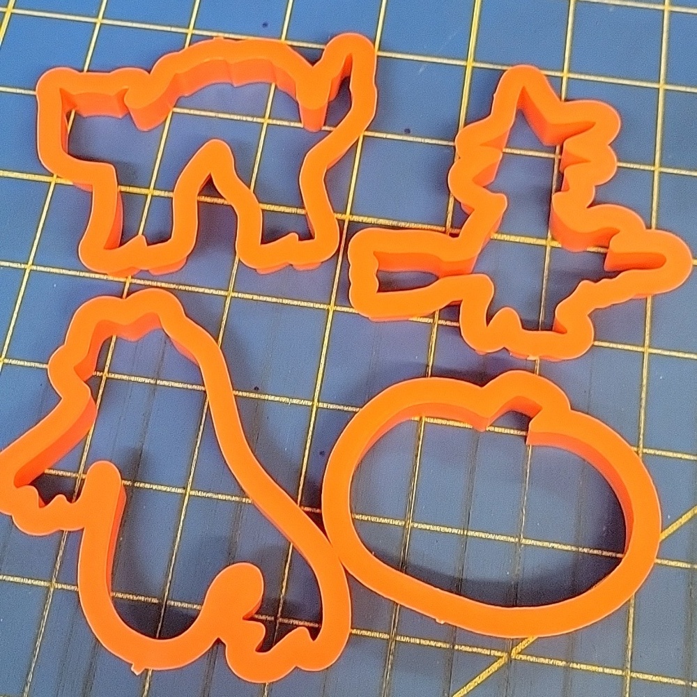 Set of 4 Orange Halloween Cookie Cutters